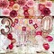 Pink Burgundy Birthday Decorations Kit with Balloons, Tissue Paper Pom Poms, Happy Birthday Banner, Paper Confetti & Hanging Swirl Birthday Party Decoration